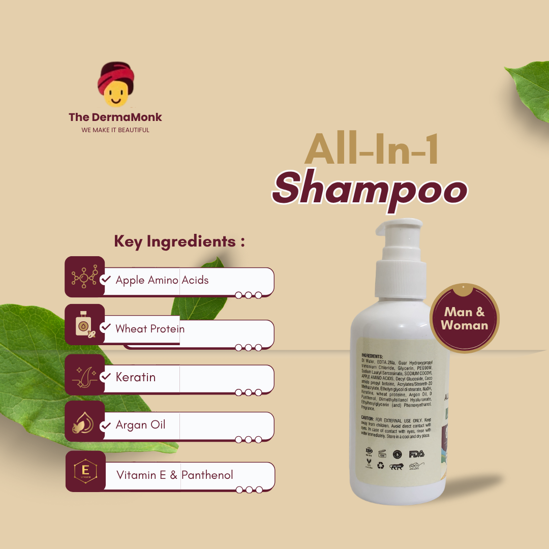 The DermaMonk Hairfall Control Combo Hair Oil + All-in-1 Shampoo + Hair Mask (Hair Spa)