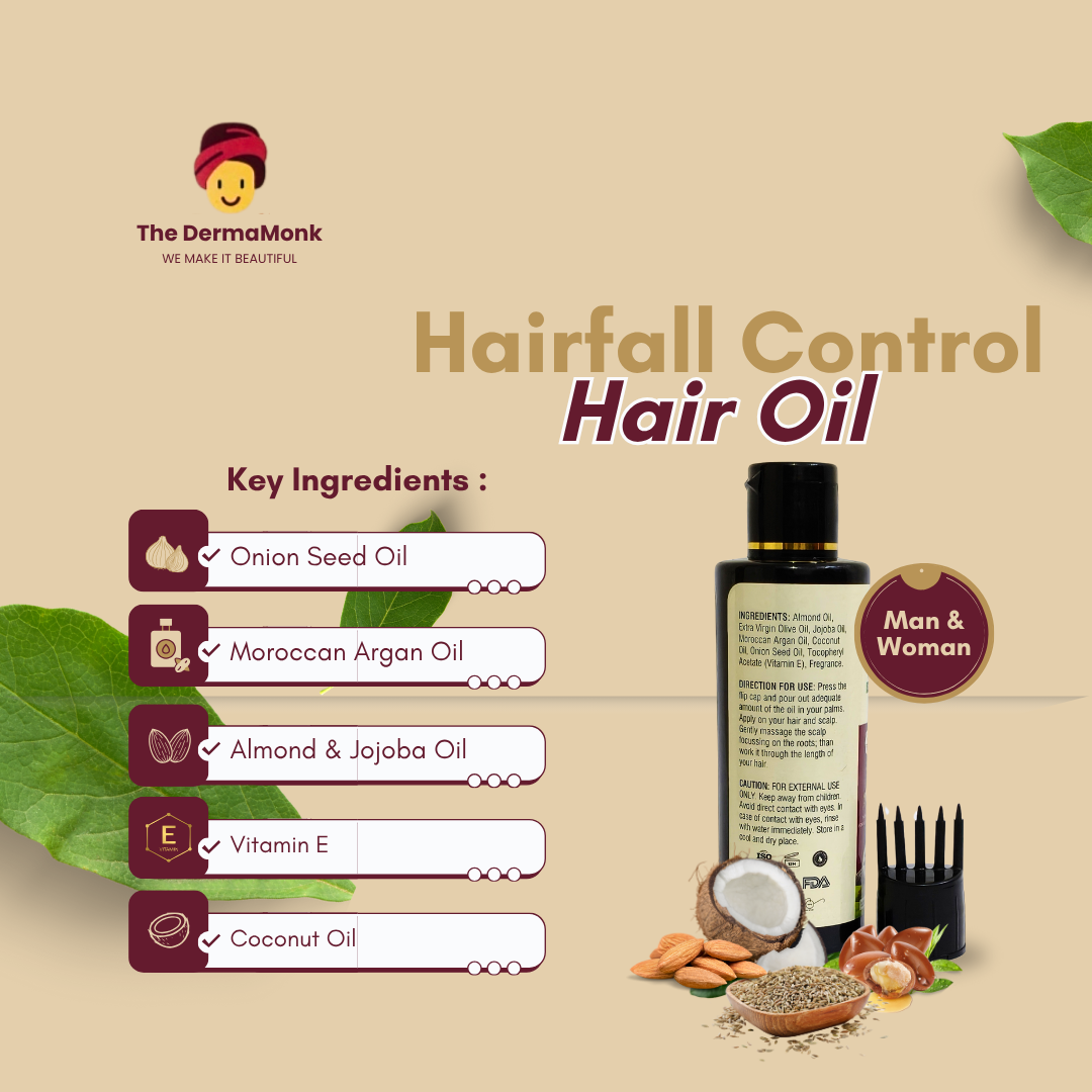 The DermaMonk Hairfall Control Combo Hair Oil + All-in-1 Shampoo + Hair Mask (Hair Spa)