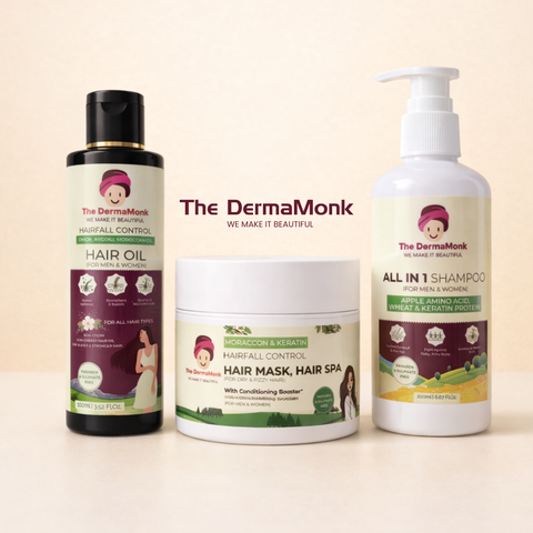 The DermaMonk Hairfall Control Combo Hair Oil + All-in-1 Shampoo + Hair Mask (Hair Spa)